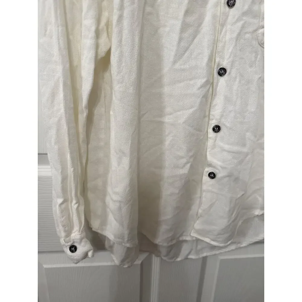 CP Shades Sausalito Relaxed Fit Button Down Blouse in Ivory / Cream, S